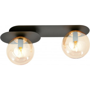 Plaza II black&amp;amber double glass ceiling light Emibig 2