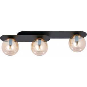 Plaza III black&amp;amber triple glass ceiling light Emibig