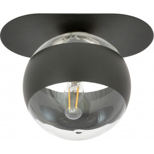 Plaza black&amp;transparent glass ceiling lamp Emibig