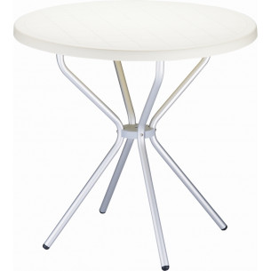 Poppy 80 beige round garden table Siesta