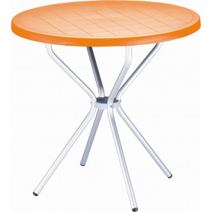 Poppy 80 orange round garden table Siesta