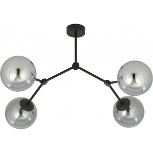 Space IV graphite&amp;black glass globes ceiling lamp Emibig