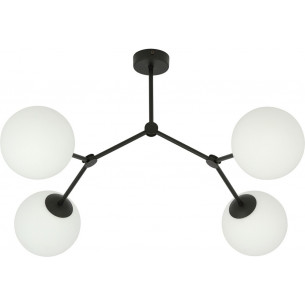 Space IV white&amp;black ceiling lamp with glass spheres Emibig