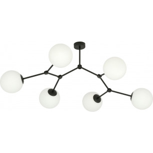 Space VI white&amp;black ceiling lamp with glass spheres Emibig