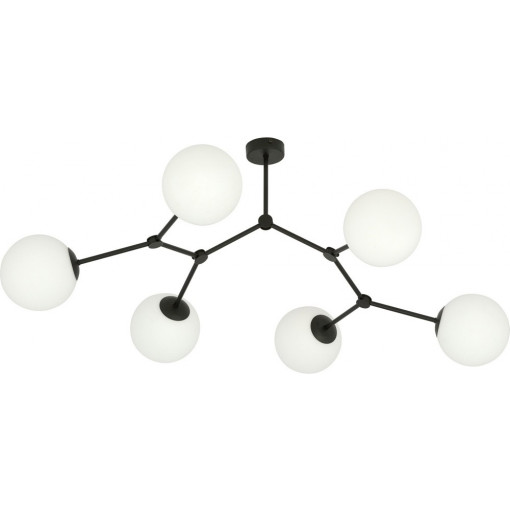 Space VI white&amp;black ceiling lamp with glass spheres Emibig