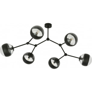 Space VI black&amp;transparent glass globes ceiling lamp Emibig