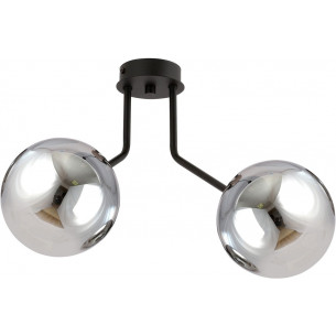 Nova II graphite&amp;black ceiling lamp with glass spheres Emibig