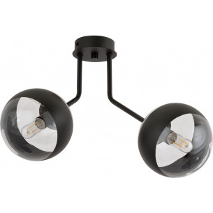 Nova II black&amp;clear glass spheres ceiling lamp Emibig