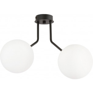 Nova II white&amp;black ceiling lamp with glass spheres Emibig