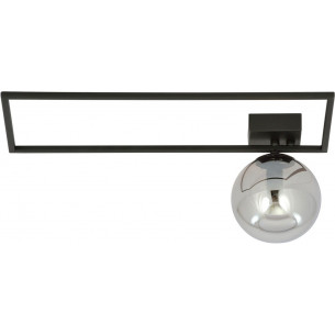 Imago A black&amp;graphite glass sphere ceiling lamp Emibig