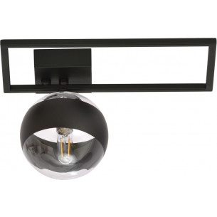 Imago D black stripe glass sphere ceiling lamp Emibig