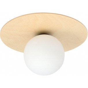 Kenzo white&amp;natural glass ceiling lamp Emibig