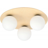 Kenzo III white&amp;natural glass ceiling lamp Emibig