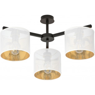 Jordan III white&amp;gold perforated ceiling lamp Emibig