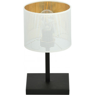 Jordan white&amp;gold table lamp with shade Emibig