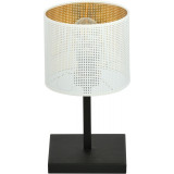 Jordan white&amp;gold table lamp with shade Emibig
