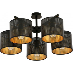 Jordan V black&amp;gold perforated ceiling lamp Emibig