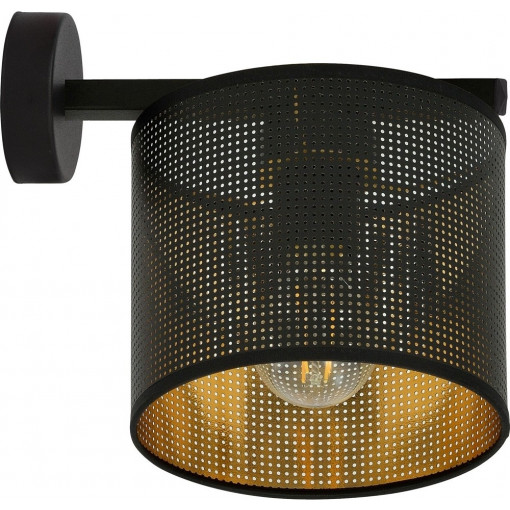 Jordan black&amp;gold perforated wall lamp Emibig