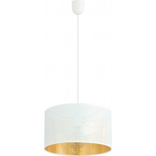 Aston 35 white&amp;gold round perforated pendant lamp Emibig