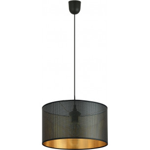 Aston 35 black&amp;gold round perforated pendant lamp Emibig