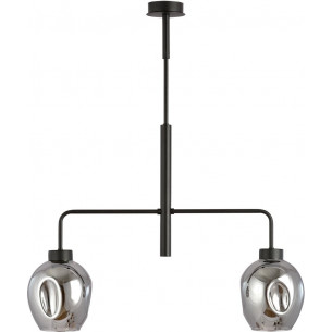 Lukka II black&amp;graphite glass ceiling lamp Emibig