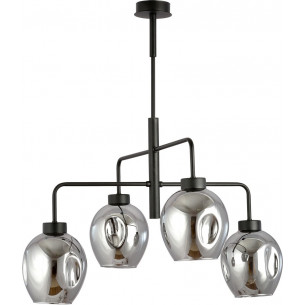 Lukka IV black&amp;graphite glass ceiling lamp Emibig