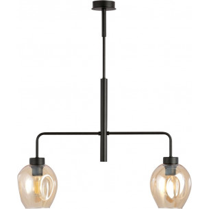 Lukka II black&amp;amber glass ceiling lamp Emibig