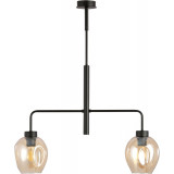 Lukka II black&amp;amber glass ceiling lamp Emibig