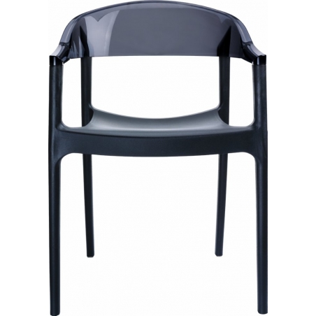 Designerskie Krzesło z podłokietnikami Carmen Armchair Black Czarny z czarnym przeźroczystym Siesta do jadalni, kuchni i salonu.