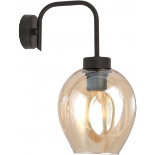 Lukka black&amp;amber glass wall lamp Emibig