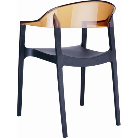 Carmen black&amp;amber transparent chair with armrests Siesta