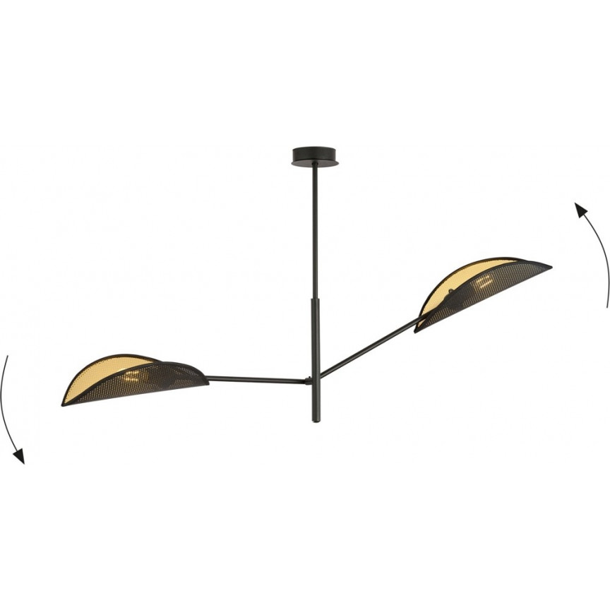 Lampa sufitowa designerska Vene II czarno-złota Emibig