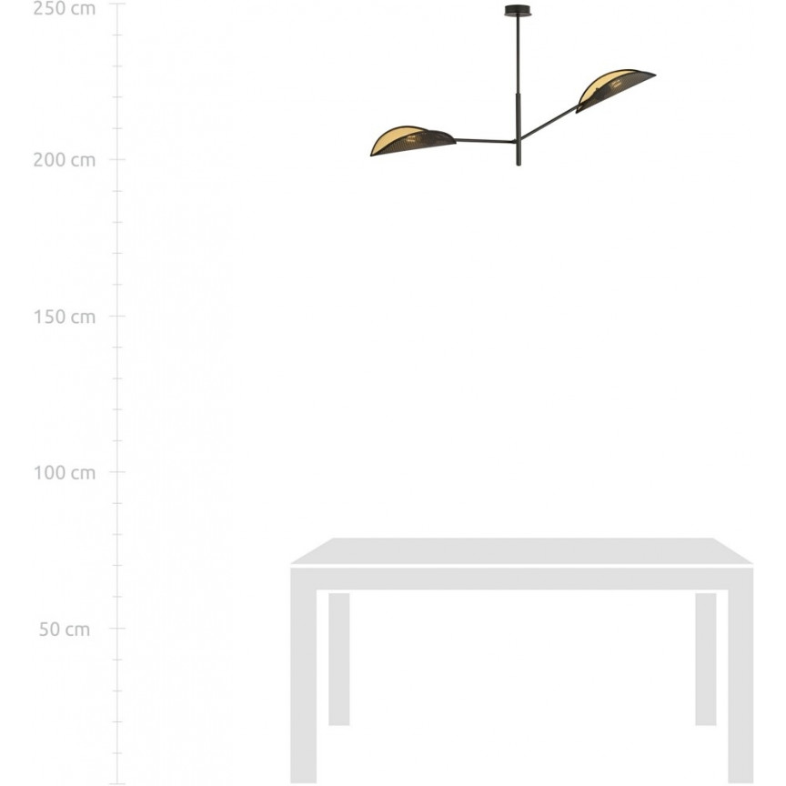 Lampa sufitowa designerska Vene II czarno-złota Emibig