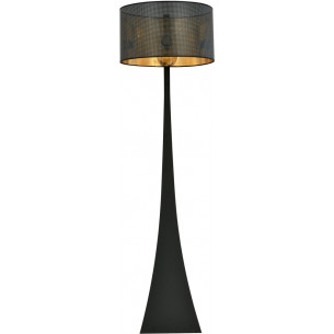 Estrella black&amp;gold floor lamp with shade Emibig