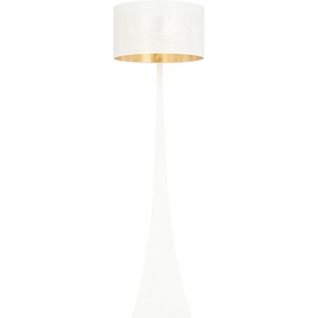 Stylowa Lampa podłogowa z abażurem Estrella biało-złota Emibig do salonu i sypialni