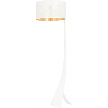 Stylowa Lampa podłogowa z abażurem Estrella biało-złota Emibig do salonu i sypialni