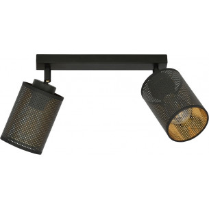 Bronx II black&amp;gold ceiling spotlight Emibig