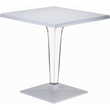 Stylowy Stół kwadratowy na jednej nodze Ice 70x70 Srebrny Siesta do salonu, jadalni i restauracji.