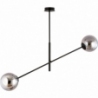 Linear graphite&amp;black ceiling lamp with 2 glass spheres Emibig