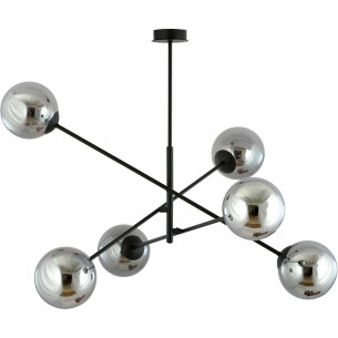 Linear VI graphite&amp;black ceiling lamp with glass balls Emibig