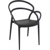 Stylowe Krzesło plastikowe z podłokietnikami Mila Czarne Siesta do salonu i jadalni.