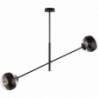 Linear Stripe transparent&amp;black ceiling lamp with 2 glass spheres Emibig