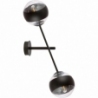 Linear Stripe transparent&amp;black wall lamp with 2 glass spheres Emibig