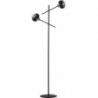 Linear Stripe transparent&amp;black floor lamp with 2 glass balls Emibig