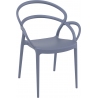 Stylowe Krzesło plastikowe z podłokietnikami Mila Ciemno szare Siesta do salonu i jadalni.