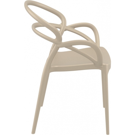 Mila beige plastic chair with armrests Siesta