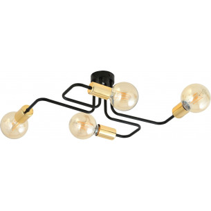 Veken IV black&amp;gold ceiling lamp "bulbs" Emibig