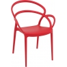 Mila red plastic chair with armrests Siesta