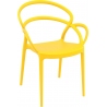 Stylowe Krzesło plastikowe z podłokietnikami Mila Żółte Siesta do salonu i jadalni.