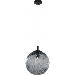 Lampa wisząca szklana kula Cadix 30cm grafitowa TK Lighting